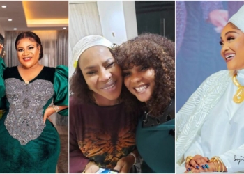Actress Mercy Aigbe, Nkechi Blessing, Others React as Iyabo Ojo and Faithia Balogun End Their Beef