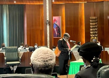 Buhari Swears In Olukayode Ariwoola As Acting Chief Justice Of Nigeria